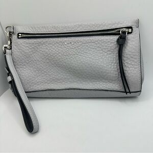 Coach Wristlet Wallet in Pebbled Leather Color Soapstone